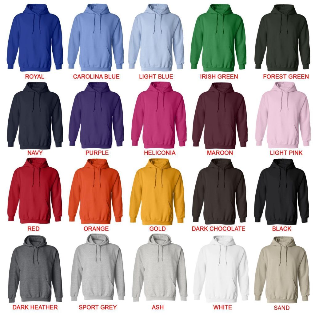 hoodie color chart - Bubu Gifts