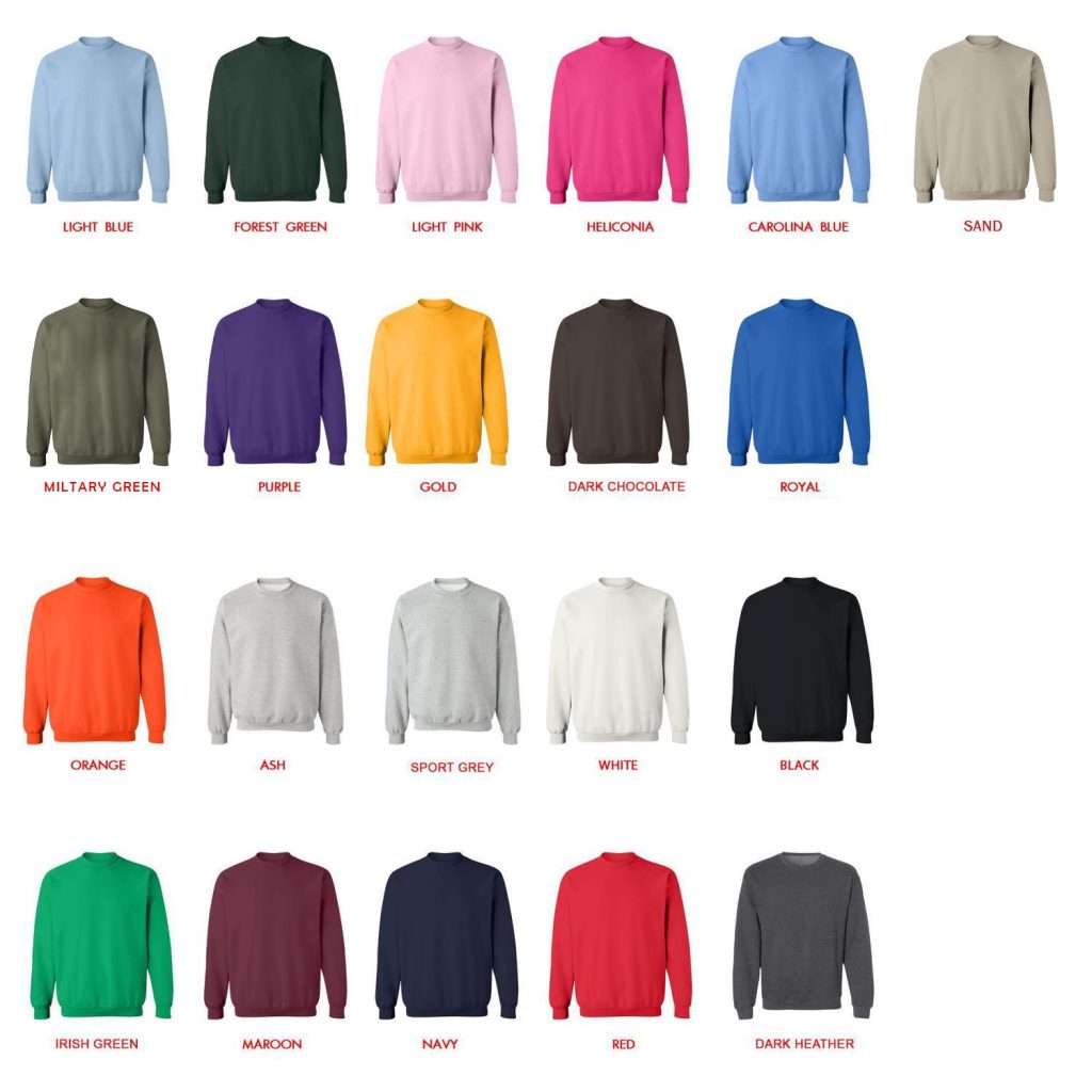 sweatshirt color chart 1 - Bubu Gifts