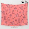 wonderland in watermelon rabbits crystals stars and mushrooms wall tapestry 365 - Bubu Gifts